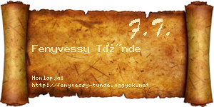 Fenyvessy Tünde névjegykártya